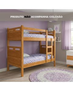 Beliche Jaspe com Escada e Proteção Lateral para Quarto Juvenil Criança e Adolescente - Nature