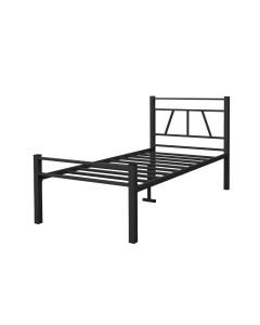 Cama de Solteiro em Ferro Estrutura Reforçada Modelo Metálico para Quarto Juvenil - Preto