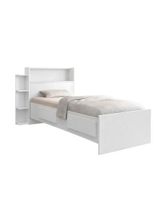 Cama de Solteiro Isa com Gavetas Laterais para Dormitório Organizado e Estilo Clean - Branco