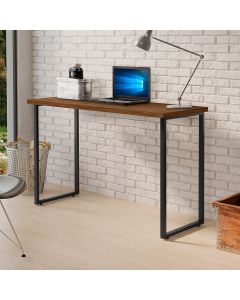 Escrivaninha Aparador 1,20m Industrial Pé Ferro Preto Tampo Canela Home Office Escritório - Canela