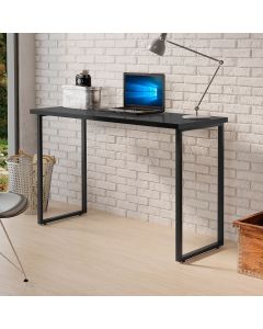 Escrivaninha Aparador 1,20m Industrial P&eacute; Ferro Preto Tampo Preto Home Office Escrit&oacute;rio - Preto