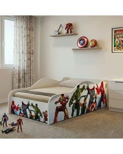 Mini Cama Carro Infantil Vingadores com Colchão D18 Modelo Carro Temática para Quarto Infantil Kids