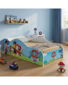 Mini Cama Carro Infantil Patrulha Canina com Colchão Ortobom para Quarto Infantil Temática