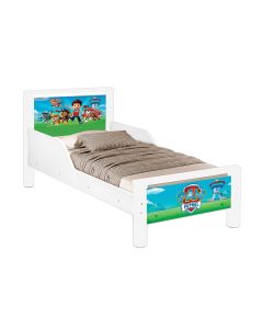 Mini Cama Infantil Meli com Pés de Madeira Tema Patrulha Canina para Quarto Infantil-patrulha Canina